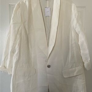 J. Jill Off white- one button Linen Jacket